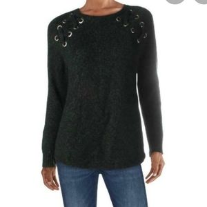 MICHAEL KORS Grommet Lace-Up Tunic Sweater S NWT